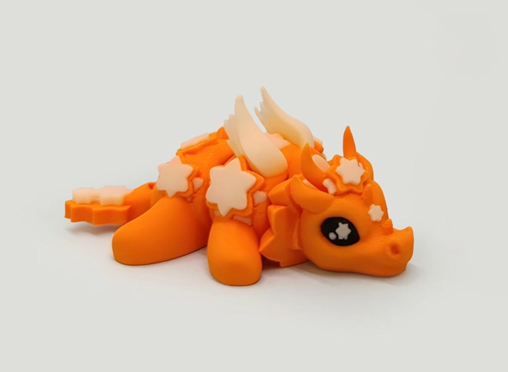 Dragon Articulé Orange étoilé