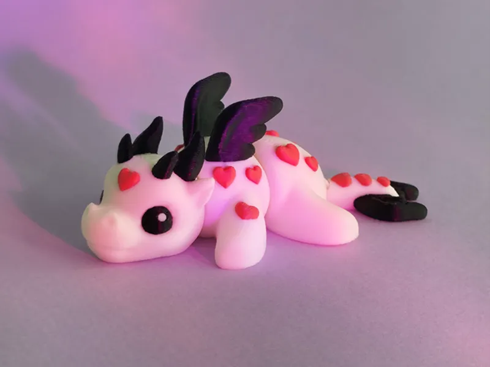 Dragon Rose et Coeur Articulé